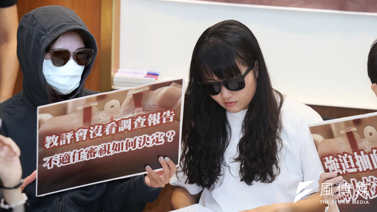 台師大女足學生遭抽血案,兩位學生出面控訴。(柯承惠攝)