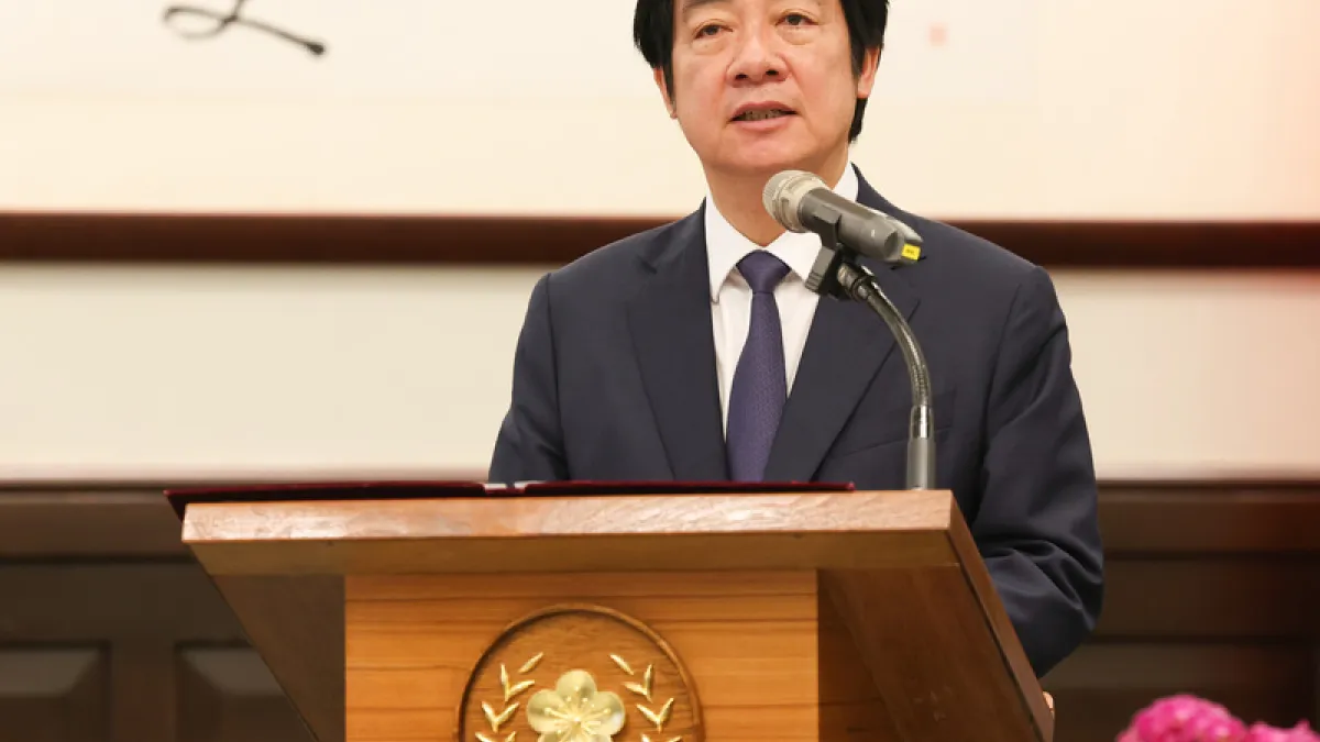 The September 2026 Taiwan Public Opinion Survey found President Lai Ching-te's job approval at 51.4 percent and his trust rating at 51.2 percent. Pictured, Lai meets a delegation from the US think tank Foundation for Defense of Democracies at the Presiden
