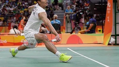 我國羽球一哥周天成。(美聯社)