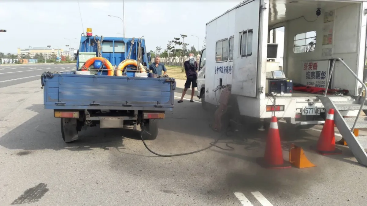 台中市環保局加強監測柴油車,減少空氣汙染。(圖/臺中市政府環保局提供)