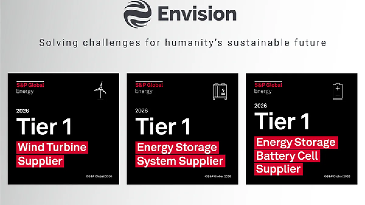 Envision Named to S&P Global Tier 1 Cleantech Companies List for the Second Consecutive Year
