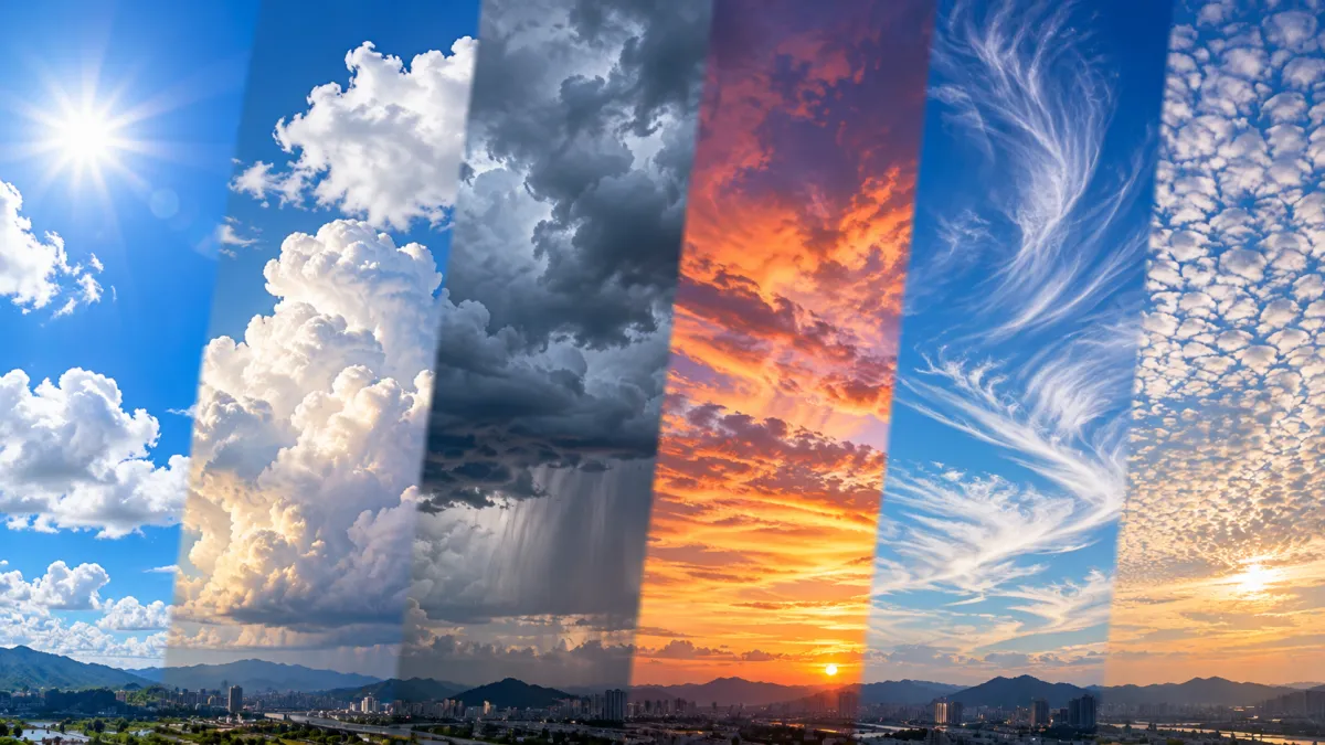 抬頭看天空,有時是一朵朵像棉花糖的白雲,有時是整片灰暗的烏雲,偶爾還會出現羽毛狀、魚鱗狀,甚至像巨大城堡般的雲朵。(示意圖/AI生成)