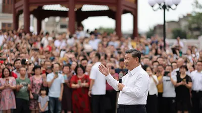 10月中旬習近平視察廣東,否定地方自主、要求全國一盤棋。(翻攝自China Xinhua News Twitter)