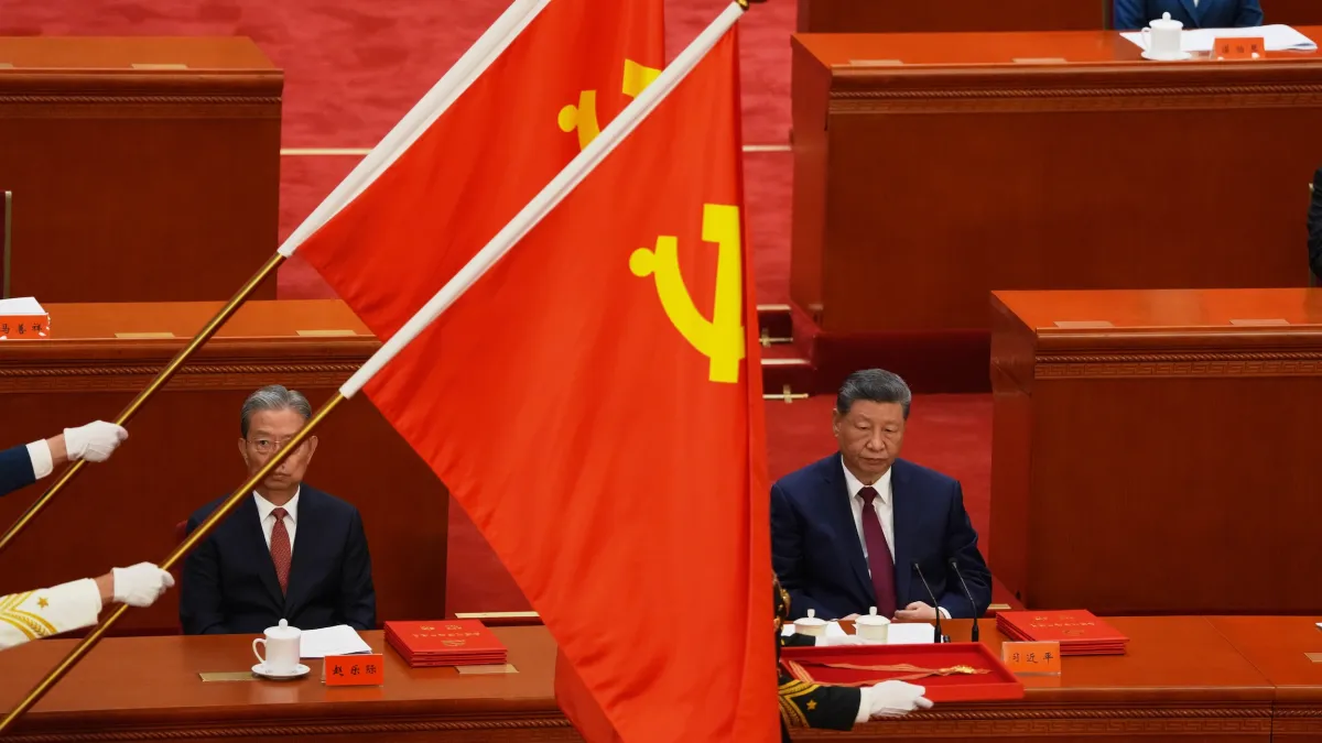 2026年7月1日,北京人民大會堂舉行中國共產黨成立105週年紀念儀式。(美聯社)