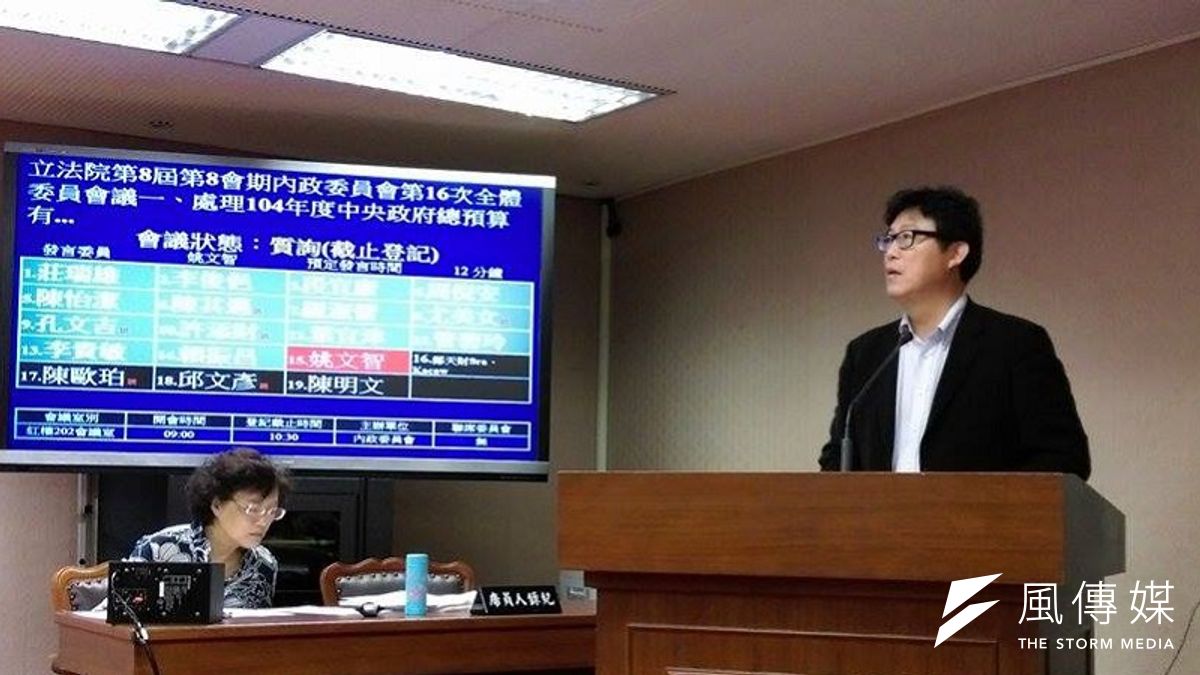 民進黨立委姚文智11日質詢警用槍枝問題。(風傳媒) 民進黨立委姚文智11日質詢警用槍枝問題。(風傳媒)