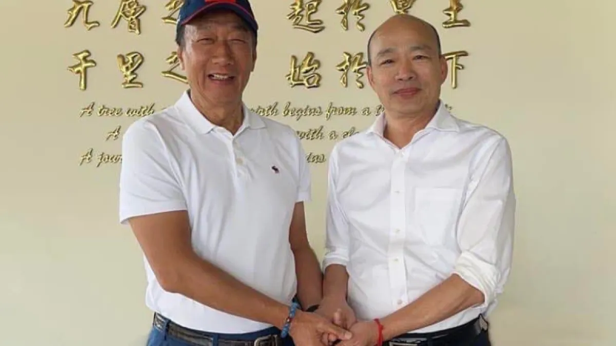 郭台銘(左)動作不斷,意圖透過挺郭派中常委運作換侯之際,深藍企業家目標卻是推舉韓國瑜(右)取代侯友宜。(翻攝自郭台銘臉書)