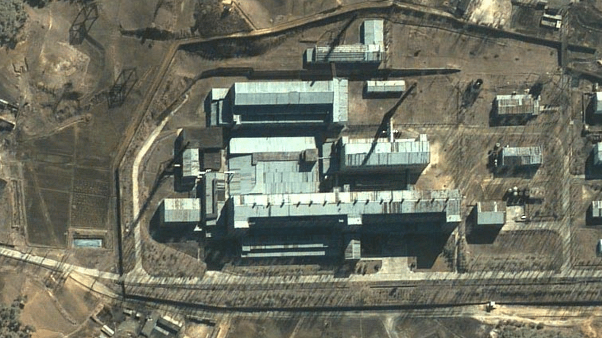 寧邊核設施的衛星空拍照。 寧邊核設施的衛星空拍照。