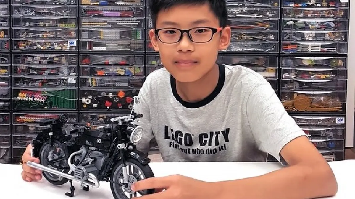 台灣14 歲男孩鄭宇亮的樂高作品「 BMW R60 / 2 復古摩托車」,登上 LEGO ideas首頁,成為全世界通過連署的最年輕樂高玩家,也是台灣第一人!(圖/翻攝自 LEGO ideas 官網,智慧機器人網提供)