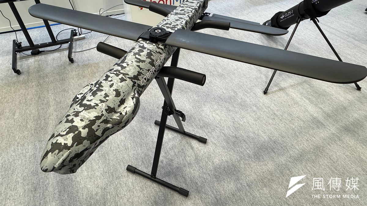 亞洲指標性無人機展覽「Japan Drone 2025」在日本登場,台版彈簧刀(見圖)引發關注。(黃信維攝) 亞洲指標性無人機展覽「Japan Drone 2025」在日本登場,台版彈簧刀(見圖)引發關注。(黃信維攝)