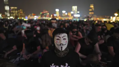 2019年9月,香港「反送中」運動,V怪客(AP)