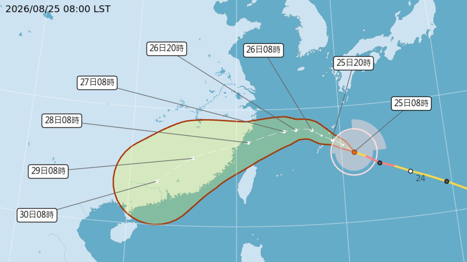 颱風沙德爾直撲中國沿海!環流覆蓋4個浙江省,10省市嚴防大暴雨與土石流