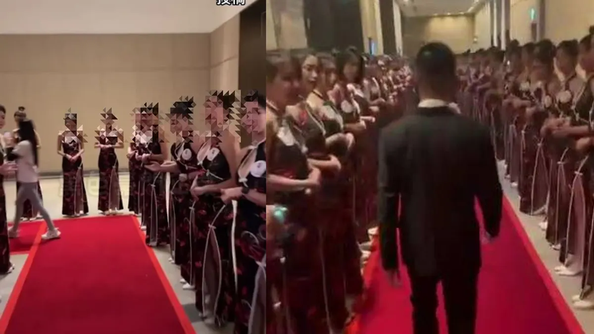 竹聯幫「明仁會」日前高調舉辦春酒。(圖/翻攝自TikTok、「黑色豪門企業」)