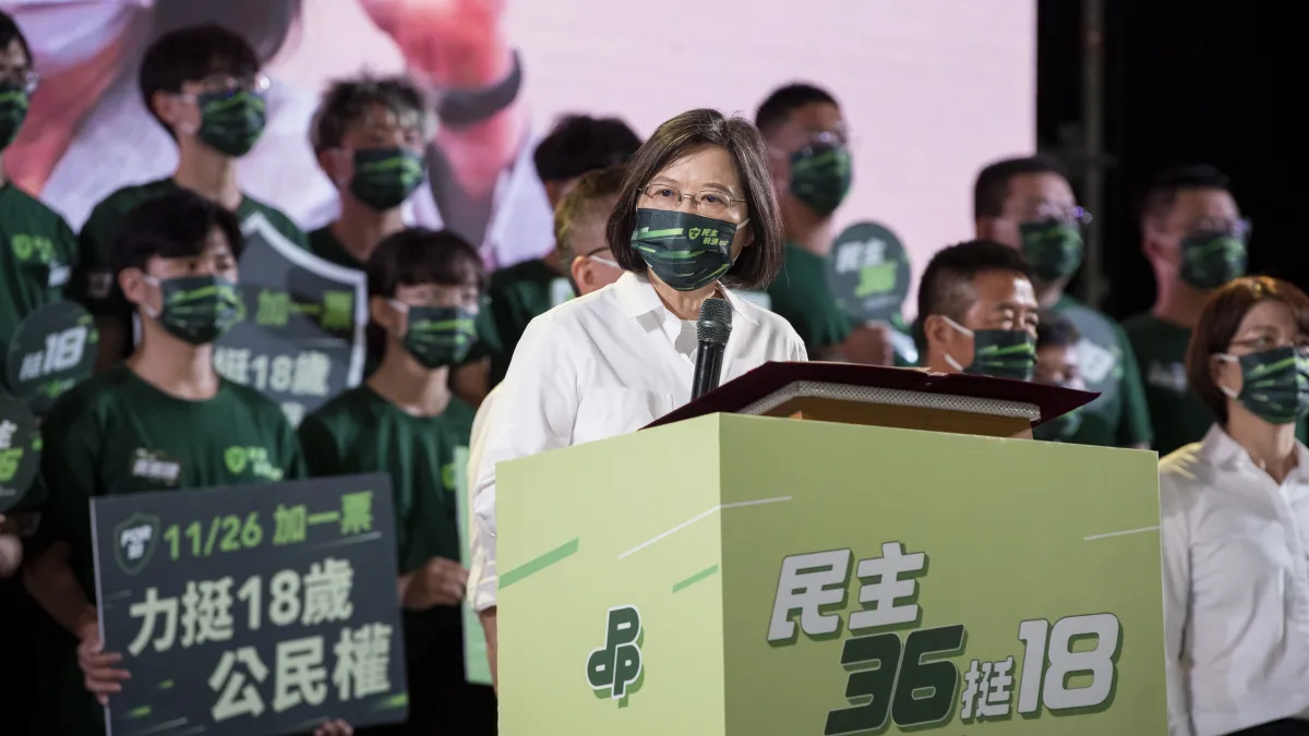 圖為蔡英文出席民進黨36周年黨慶音樂會。(民進黨提供)