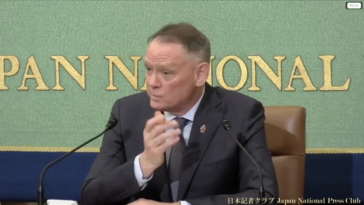 カナダのマクギンティ国防相が来日会見を開き、日本との最先端技術や重要鉱物資源を含む防衛・安全保障分野での連携強化と、次期戦闘機(GCAP)への参加への関心を表明した。(写真/日本記者クラブ提供)