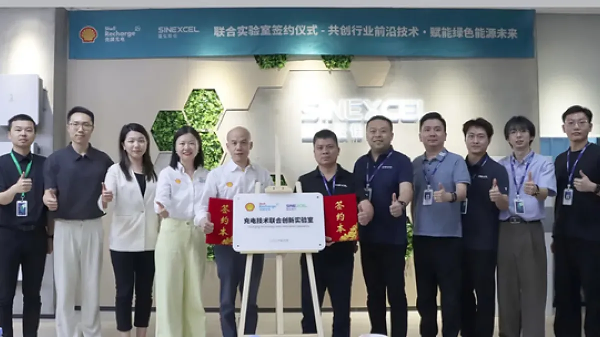 Shell Recharge and SINEXCEL Launch Joint Innovation Lab to Accelerate EV Charging Innovation