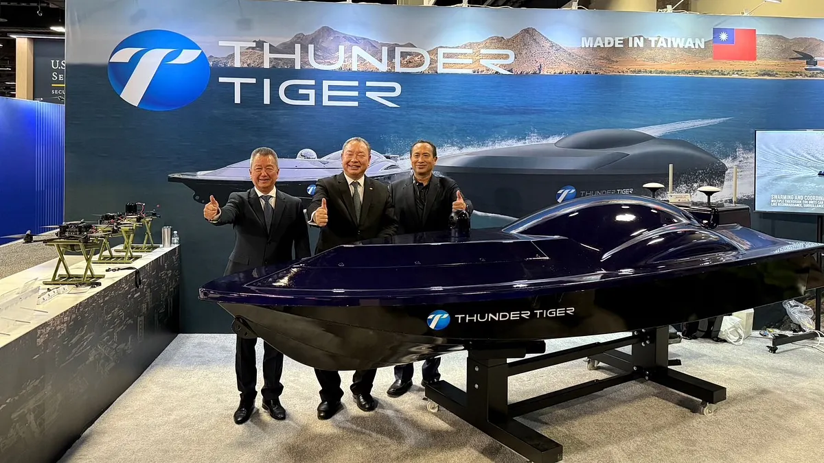 台灣無人載具大廠雷虎科技,帶著無人機、無人艇前往美國華府AUSA陸軍展。(雷虎提供) 台灣無人載具大廠雷虎科技,帶著無人機、無人艇前往美國華府AUSA陸軍展。(雷虎提供)