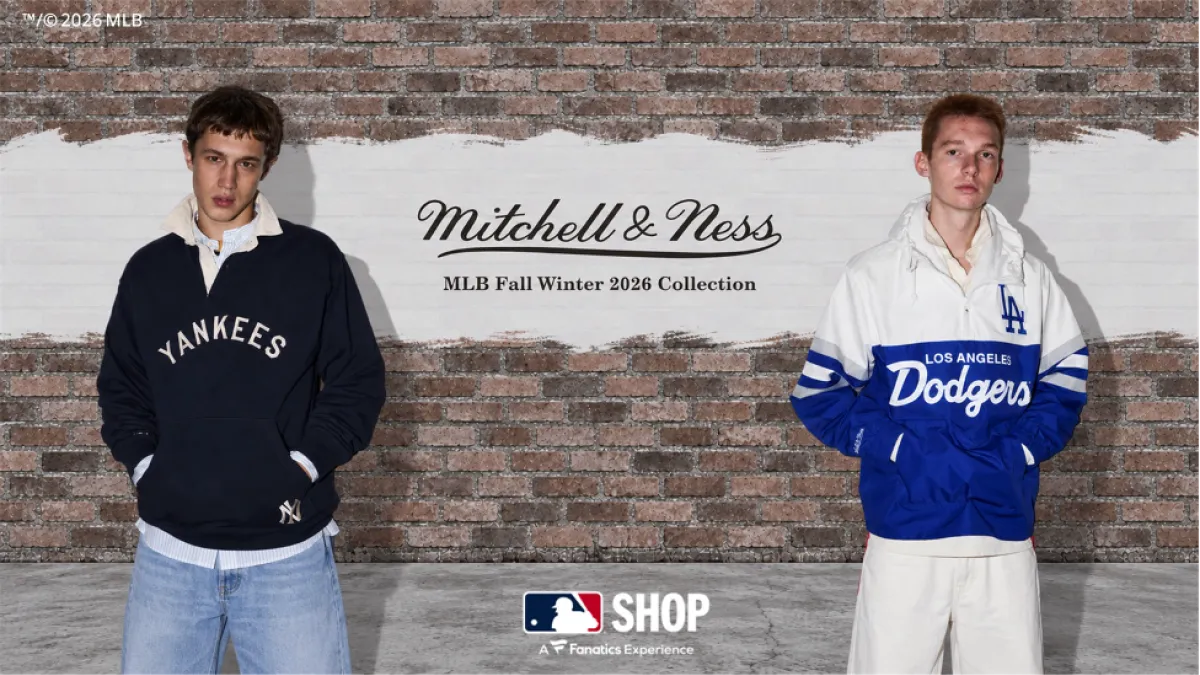 ファナティクス・ジャパンは、老舗スポーツアパレルブランド「ミッチェル&ネス」のMLB秋冬コレクションの取り扱いを、MLB公式オンラインショップで開始した。(Fanatics Japan PR事務局提供)