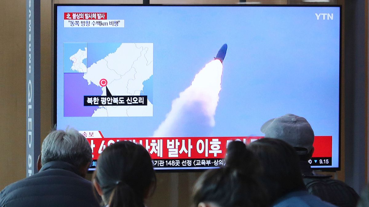 2019年5月9日,北韓再度進行飛彈試射(AP) 2019年5月9日,北韓再度進行飛彈試射(AP)