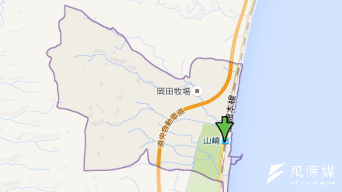 北海道八雲町山崎(取自Google Map) 北海道八雲町山崎(取自Google Map)