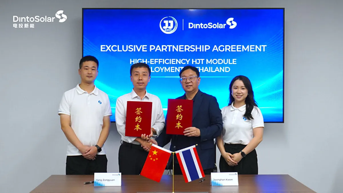 Dinto Solar and JJ Energy Form Exclusive HJT Module Partnership for Thailand's Solar Market