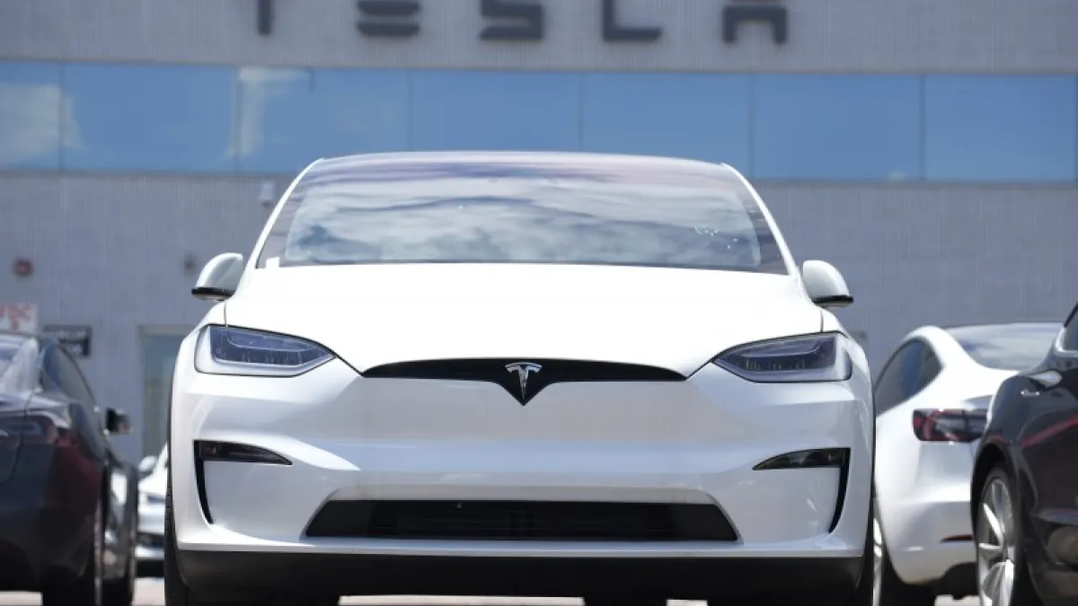 美國電動車大廠特斯拉的電動車。(美聯社)