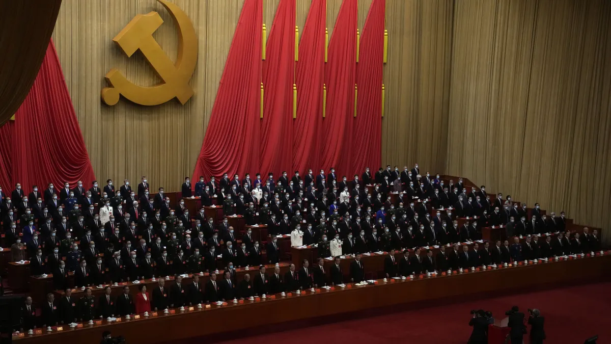 2022年10月22日,中共二十大閉幕式。(資料照,美聯社)