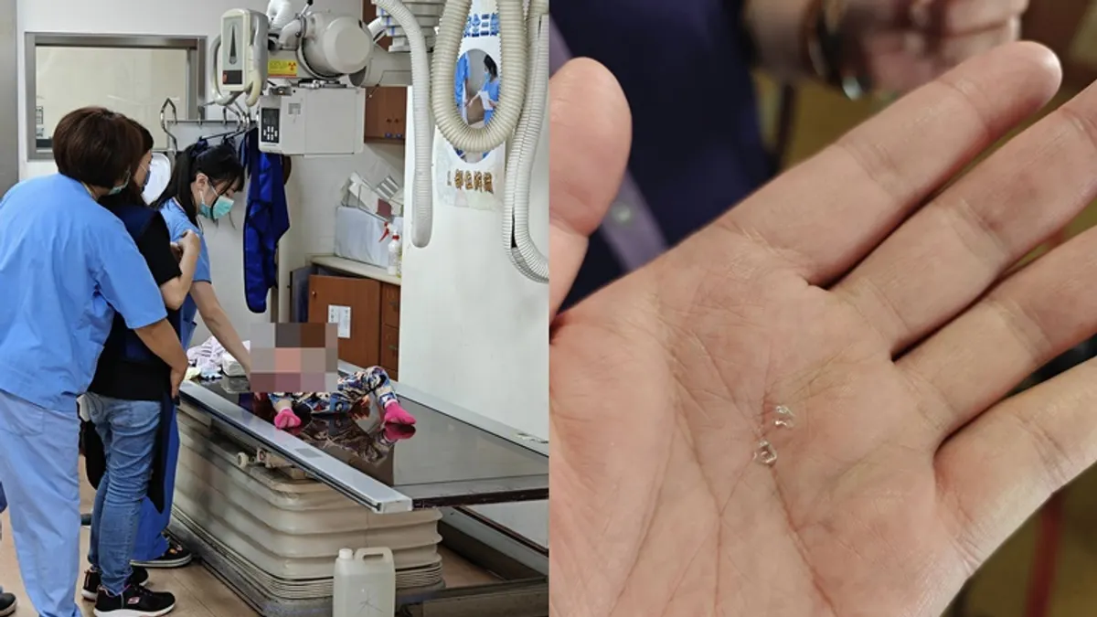 民眾怒控女兒誤食「碎玻璃」後飯店並無關心,卻被飯店打臉該物品為「塑膠筆蓋」。(圖/翻攝自FB/爆料公社) 民眾怒控女兒誤食「碎玻璃」後飯店並無關心,卻被飯店打臉該物品為「塑膠筆蓋」。(圖/翻攝自FB/爆料公社)