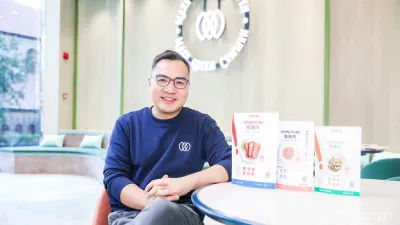 Green Monday 集團創辦人兼行政總裁楊大偉接受《風傳媒》專訪時呼籲,從餐桌救地球,植物肉可以改變世界。(Green Monday提供)