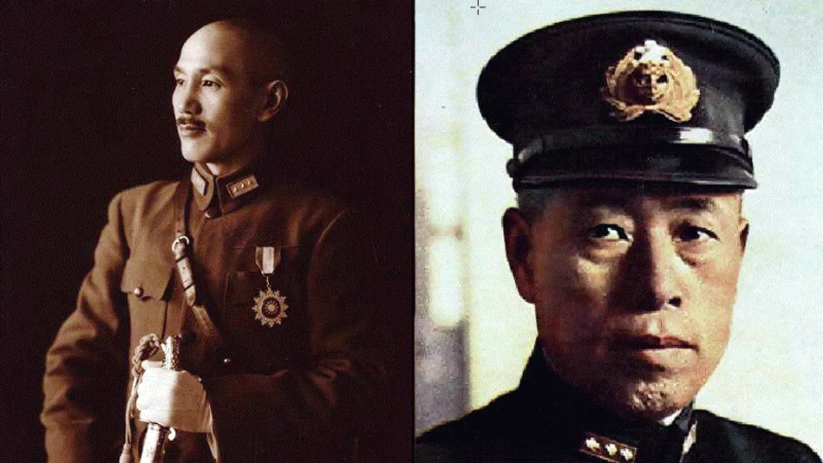 圖左為二戰中華民國指揮官蔣介石,圖右為日本帝國元帥海軍大將山本五十六。(圖/wikimedia commons)