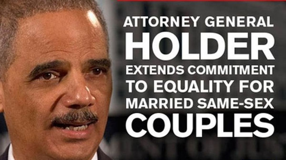 司法部長霍德宣布,聯邦政府承認同性婚姻的合法地位(取自網路) 司法部長霍德宣布,聯邦政府承認同性婚姻的合法地位(取自網路)