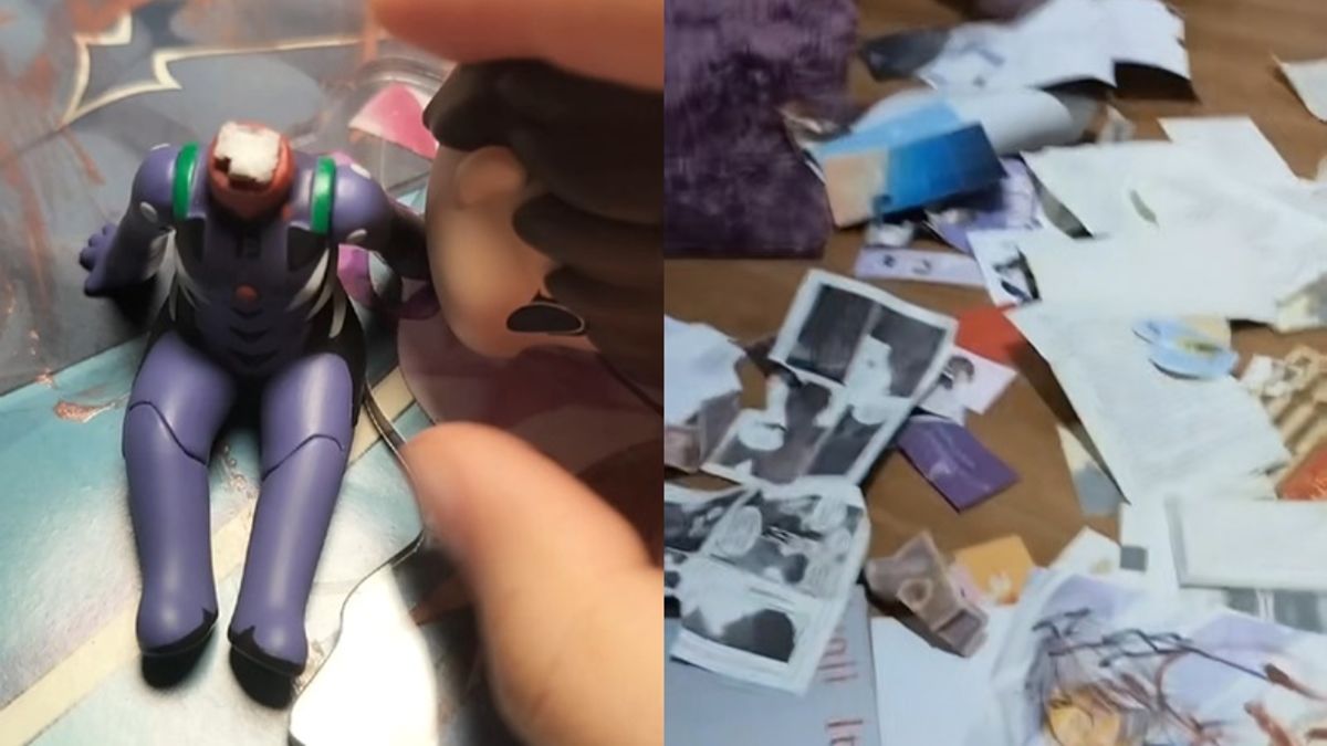 網友的動漫周邊收藏慘遭親戚小孩的毒手。(圖/翻攝自抖音) 網友的動漫周邊收藏慘遭親戚小孩的毒手。(圖/翻攝自抖音)