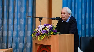 2022年諾貝爾和平獎得主「國際紀念」組織(International Memorial) 主席Nicolas Werth在12月12日來台出席論壇並發表演說。(國家人權委員會提供)