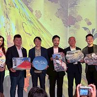 『動く浮世絵展』の記者会見が盛大に開催された。(写真/翡冷翠文創提供) 『動く浮世絵展』の記者会見が盛大に開催された。(写真/翡冷翠文創提供)