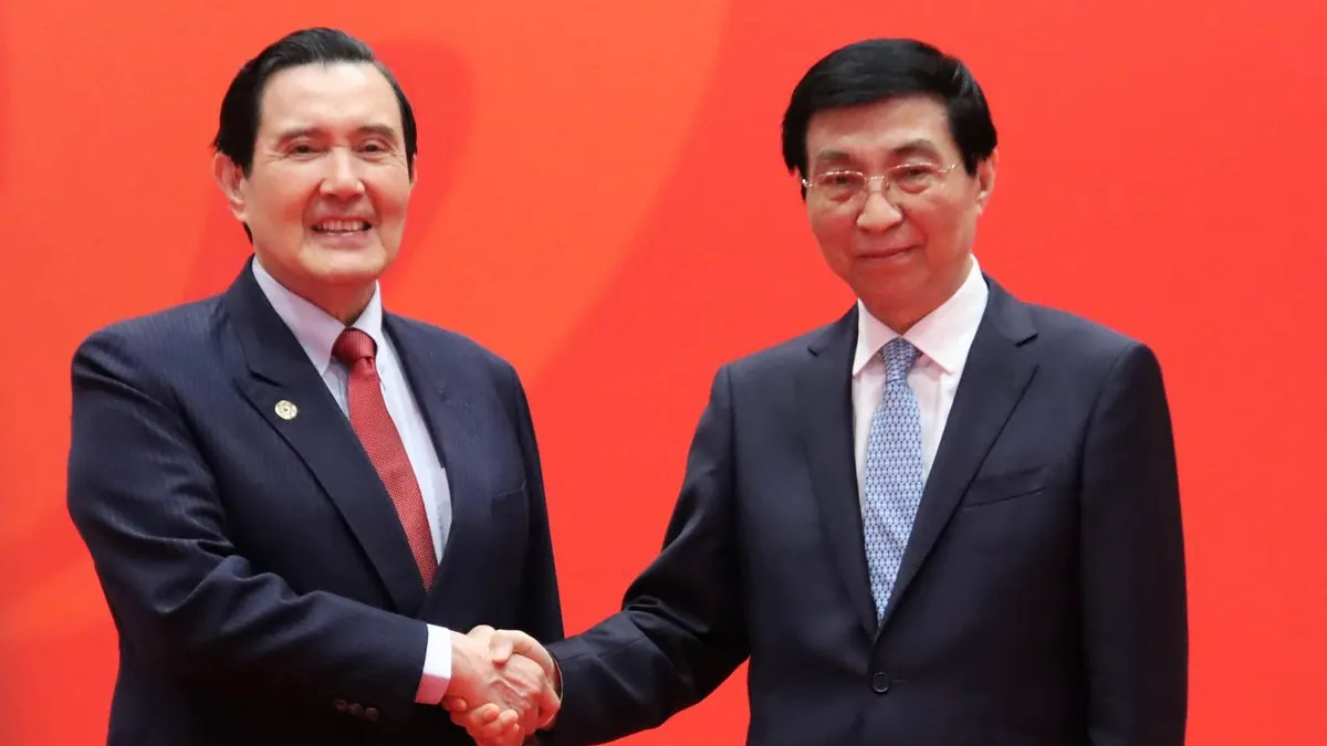 馬英九訪陸出席海峽論壇,並與大陸全國政協主席王滬寧見面。(馬英九辦公室提供) 馬英九訪陸出席海峽論壇,並與大陸全國政協主席王滬寧見面。(馬英九辦公室提供)