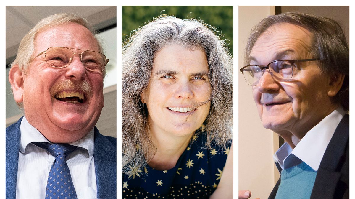 2020諾貝爾物理學獎得主,左起:根策爾(Reinhard Genzel)、吉茲(Andrea Ghez)、潘洛斯(Roger Penrose)(AP) 2020諾貝爾物理學獎得主,左起:根策爾(Reinhard Genzel)、吉茲(Andrea Ghez)、潘洛斯(Roger Penrose)(AP)