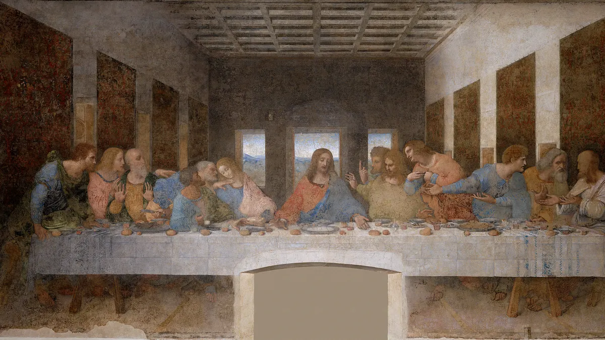 達文西《最後的晚餐》。(維基百科公有領域)