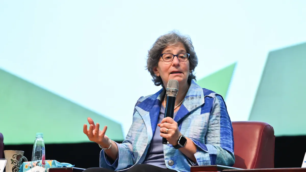 Susan Solomon, the 2026 Tang Prize laureate in Sustainable Development, delivers her keynote on climate gridlock at National Sun Yat-sen University in Kaohsiung, southern Taiwan, on September 22. (Provided by Tang Prize Foundation)