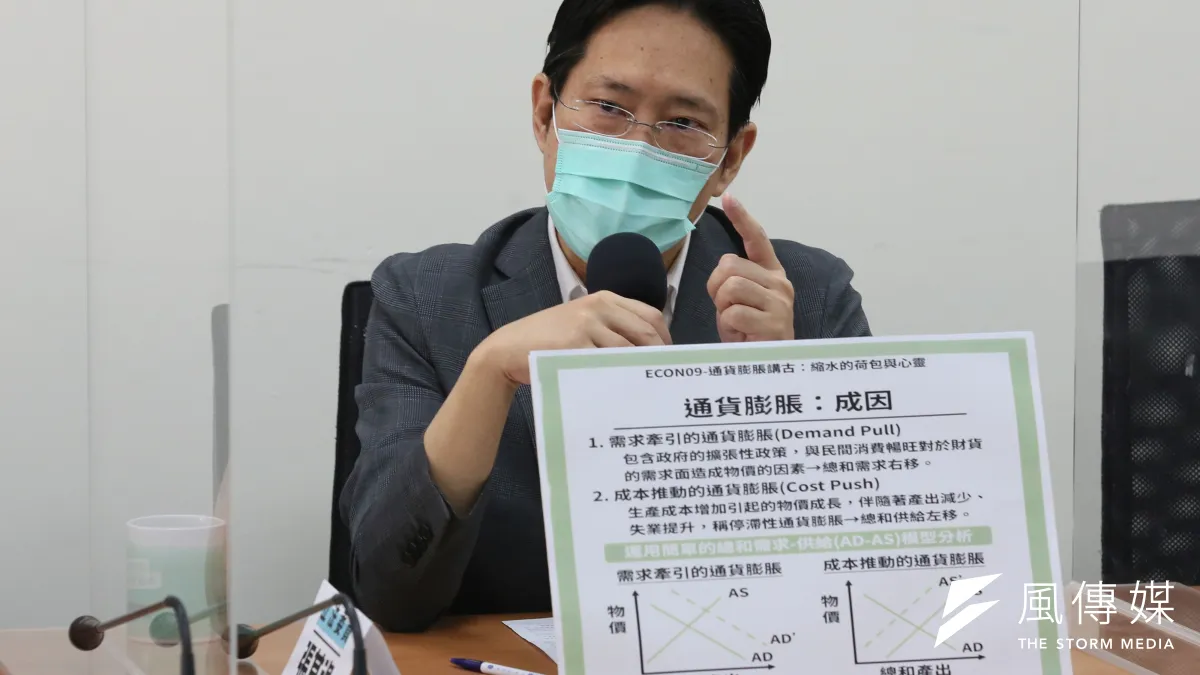 立委張其祿28日舉行「疫情、戰爭可能導致停滯型通膨隱憂?政府須謹慎因應」記者會。(柯承惠攝)
