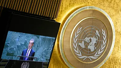 中國外交部長王毅(見圖)聲稱台灣是中國領土不可分割的一部分,台灣地區在聯合國唯一稱謂就是中國台灣省。圖為王毅2024年9月28日在紐約出席聯合國大會。(資料照,美聯社)