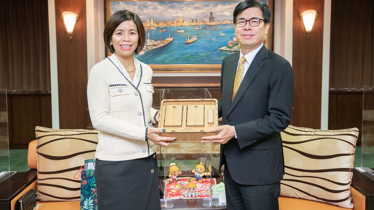 美國加州佛利蒙市副市長黃潔宜拜會高雄陳其邁市長。(圖/高市府提供) 美國加州佛利蒙市副市長黃潔宜拜會高雄陳其邁市長。(圖/高市府提供)