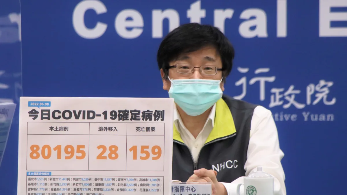 中央流行疫情指揮中心宣布,國內8日新增8萬195例新冠肺炎本土病例。(中央流行疫情指揮中心提供)
