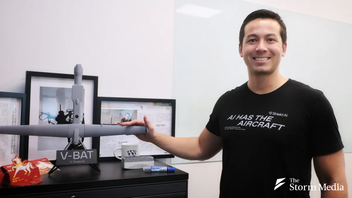Brandon Tseng (曾國光), founder of U.S. military AI startup Shield AI, speaks to Storm Media in an exclusive interview in April 2026. (Photo by Ke Chenghui)