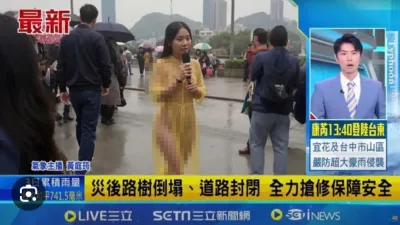 社群平台Reddit、中國論壇瘋傳台灣新聞出現裸露女記者。(圖/翻攝自Dcard)