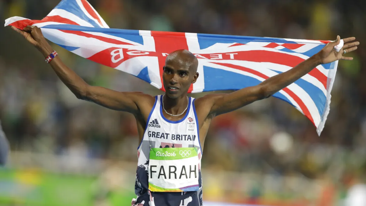 英國長跑名將法拉(Mo Farah)在BBC紀錄片中披露遭拐賣赴英的身世。(AP)