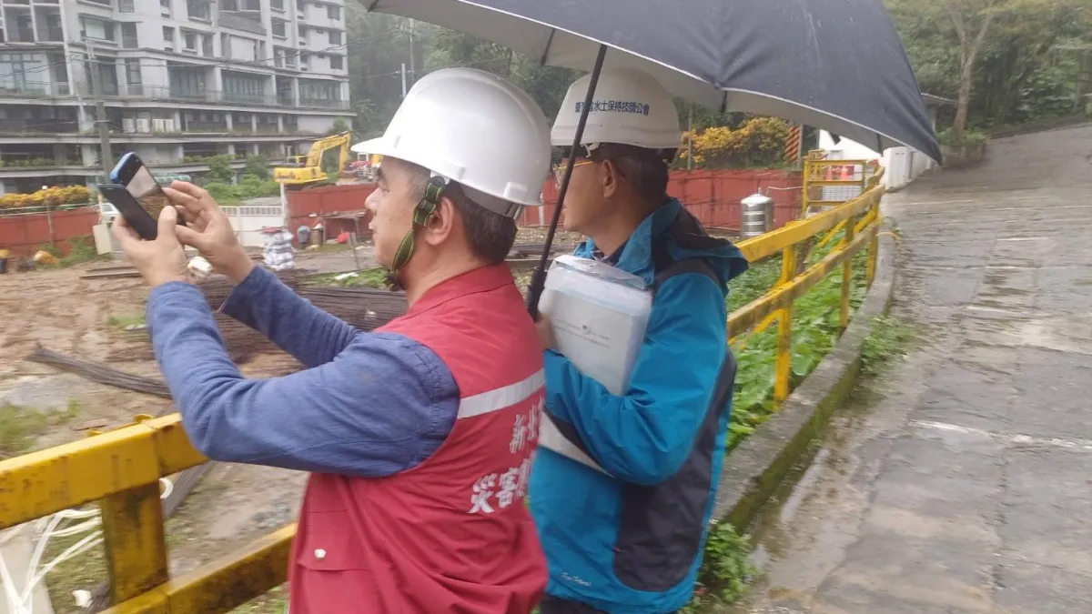 新北市農業局已於颱風前巡查在建工程。(圖/新北市農業局提供)