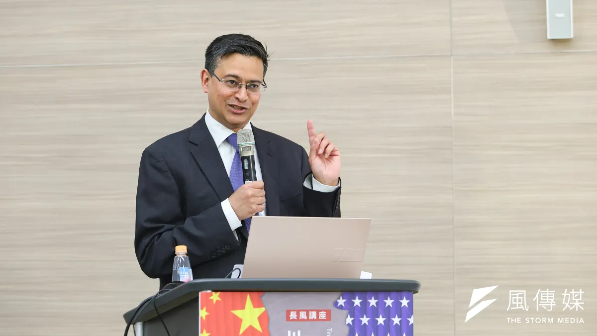 哈佛大學甘迺迪學院講座教授 Rana Mitter 17日出席「川普與習近平的全球秩序之爭」座談。(顏麟宇攝)
