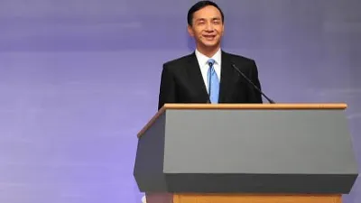 國民黨總統候選人朱立倫出席第三次總統政見發表會。(中選會提供)