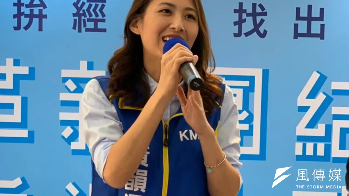立委候選人黃韻涵認為,陳水扁以身試法,完全是挑釁行為,無視中華民國法律。(圖/徐炳文攝)
