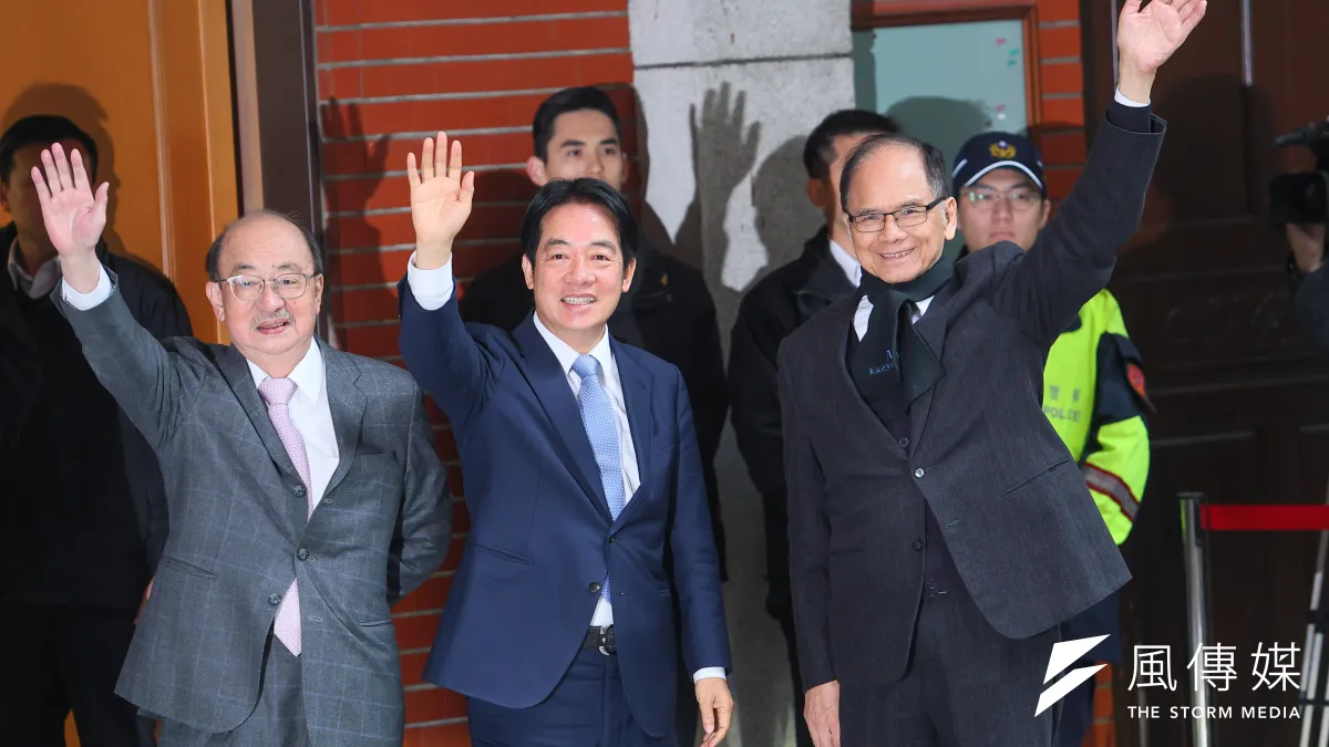 民進黨主席賴清德(中)在2024年總統大選中,雖然只獲得40.05%的選票,卻得利於李登輝刻意訂定的選舉制度,獲得今後4年的執政權。(資料照,顏麟宇攝)