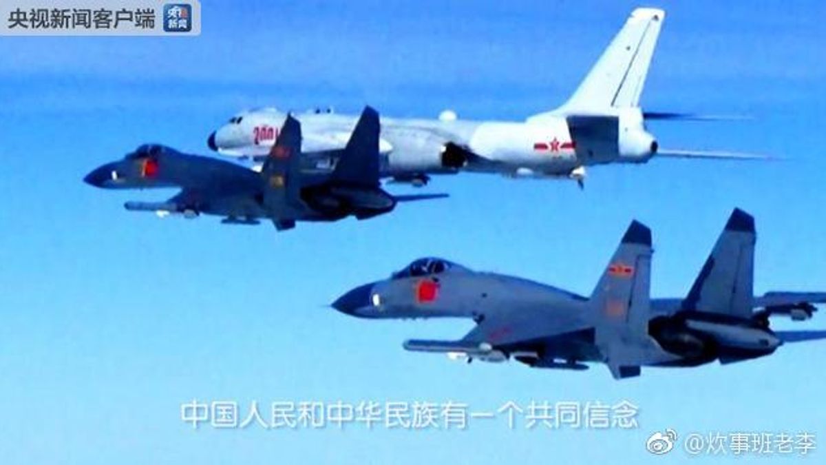 中國空軍繞島巡航。 中國空軍繞島巡航。